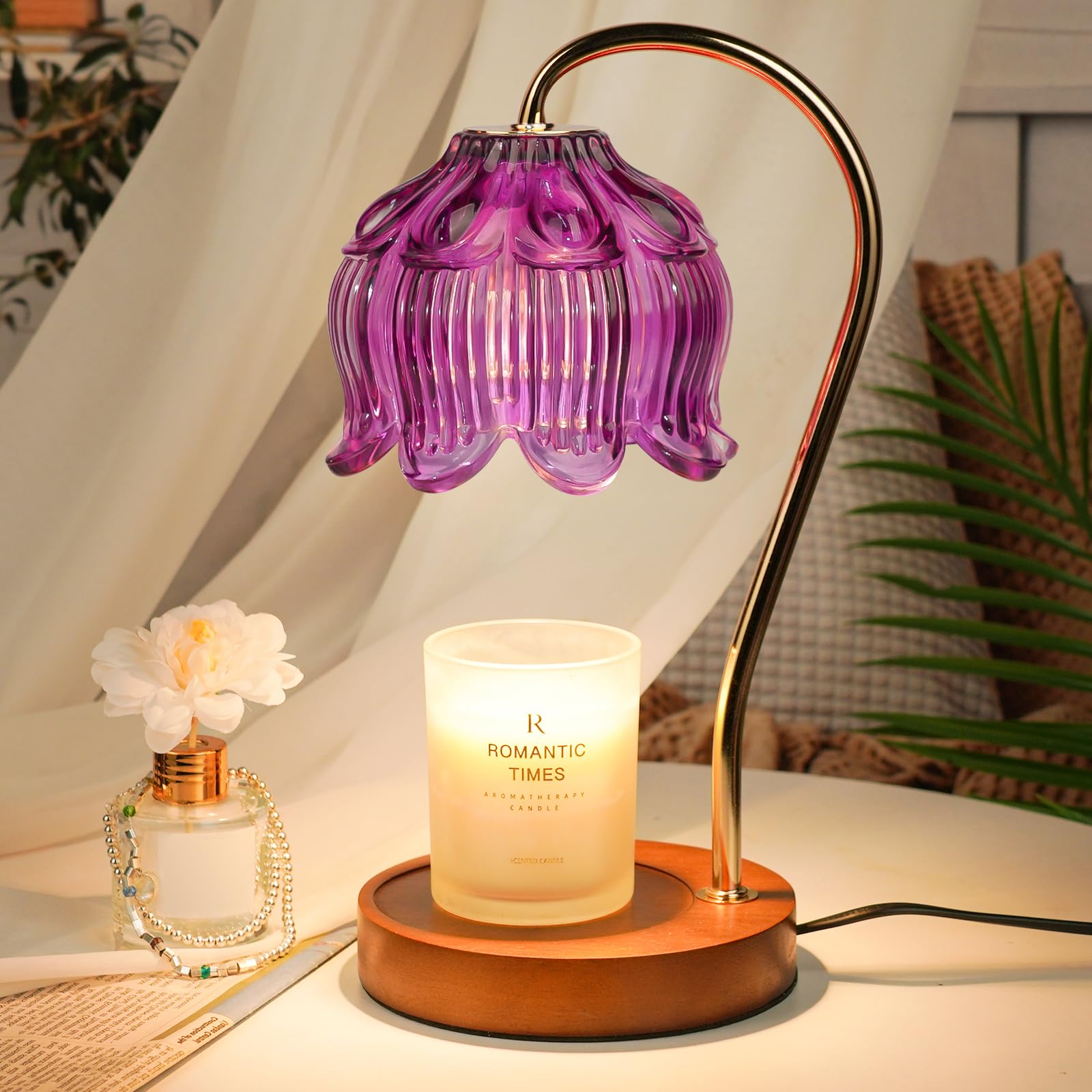 Amazon.com: Purple Candle Warmer Lamp with Timer, Electric Candle
